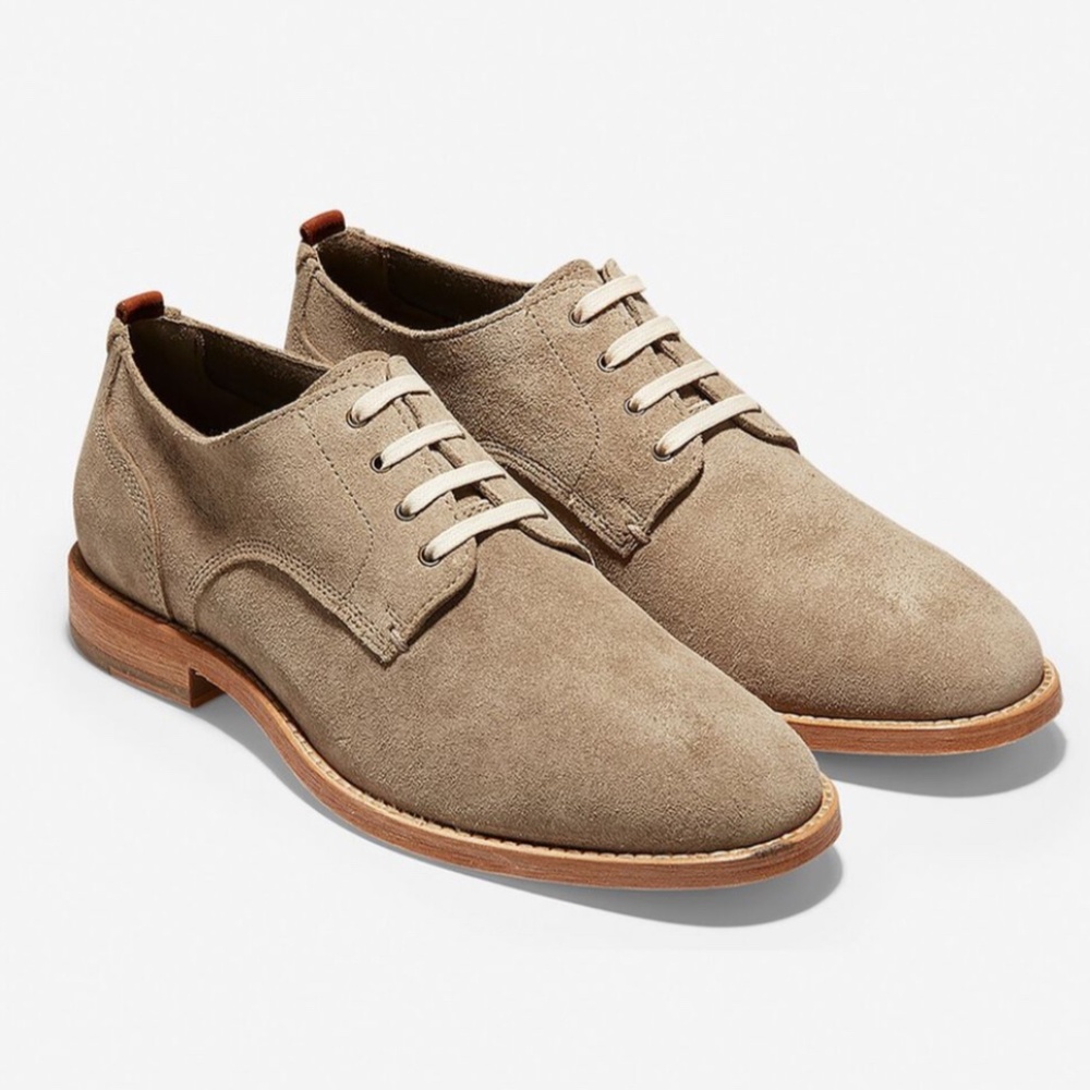 NWOT COLE HAAN Feathercraft Grand Oxfords Tan Beige Suede Size 9M
